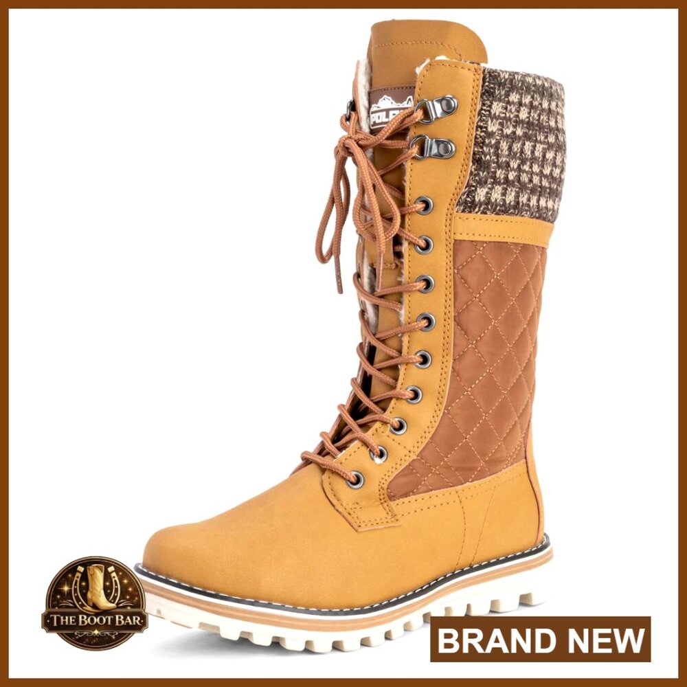 Faux Fur Snow Boots Waterproof Winter Calf Boots Rubber Sole